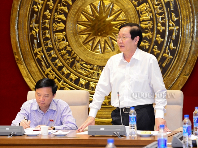 Bộ trưởng Bộ Nội vụ Lê Vĩnh Tân tại buổi họp