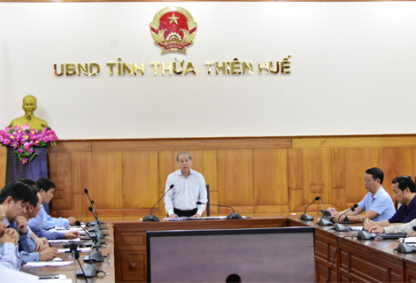 Chủ tịch UBND tỉnh Phan Ngọc Thọ phát biểu chỉ đạo tại cuộc họp