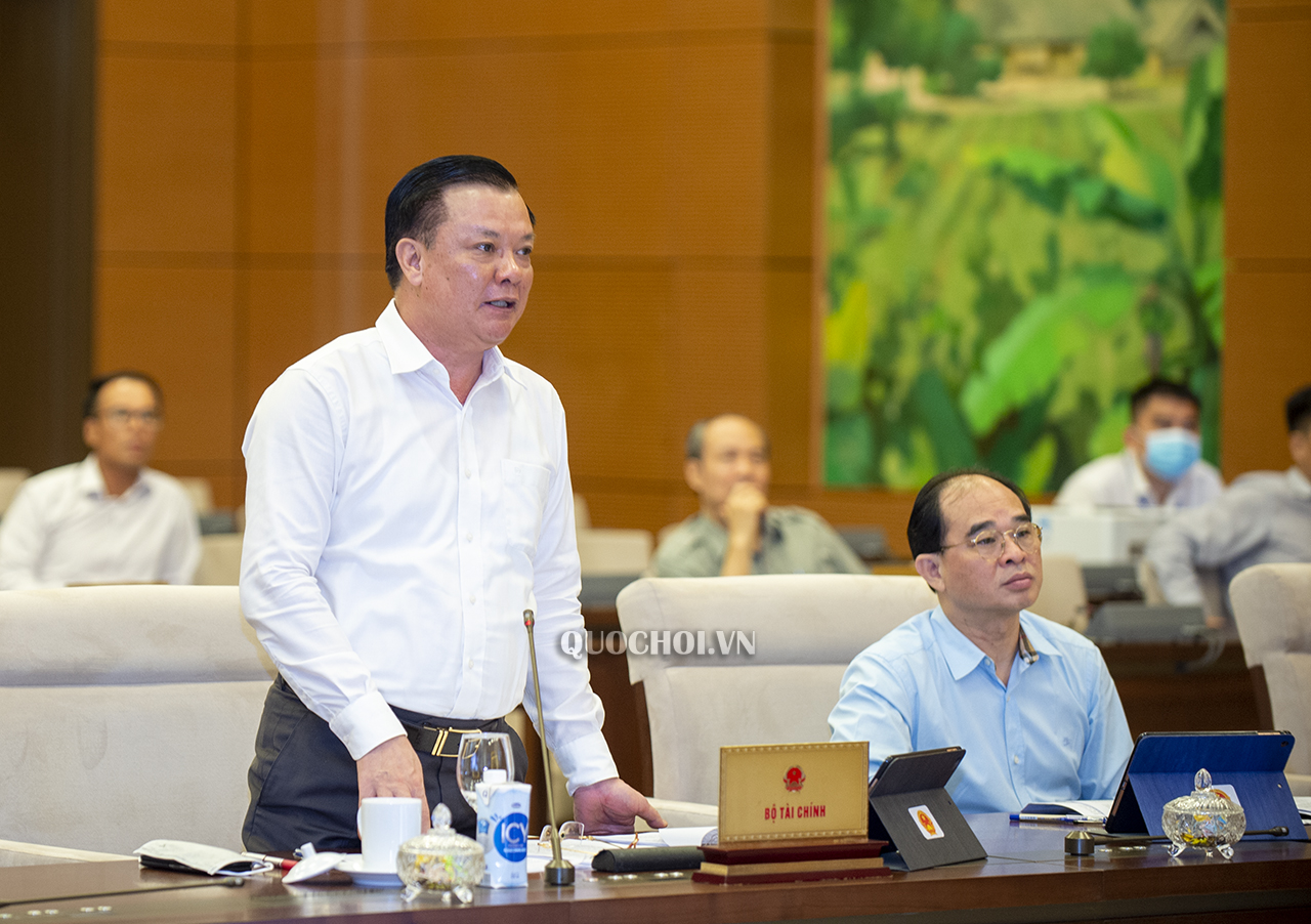 Bộ trưởng Bộ Tài chính Đinh Tiến Dũng trình bày Tờ trình của Chính phủ