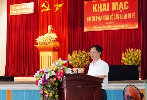 UVTV Tỉnh ủy, Phó Chủ tịch UBND tỉnh Nguyễn Thanh Bình phát biểu chỉ đạo tại Hội thi